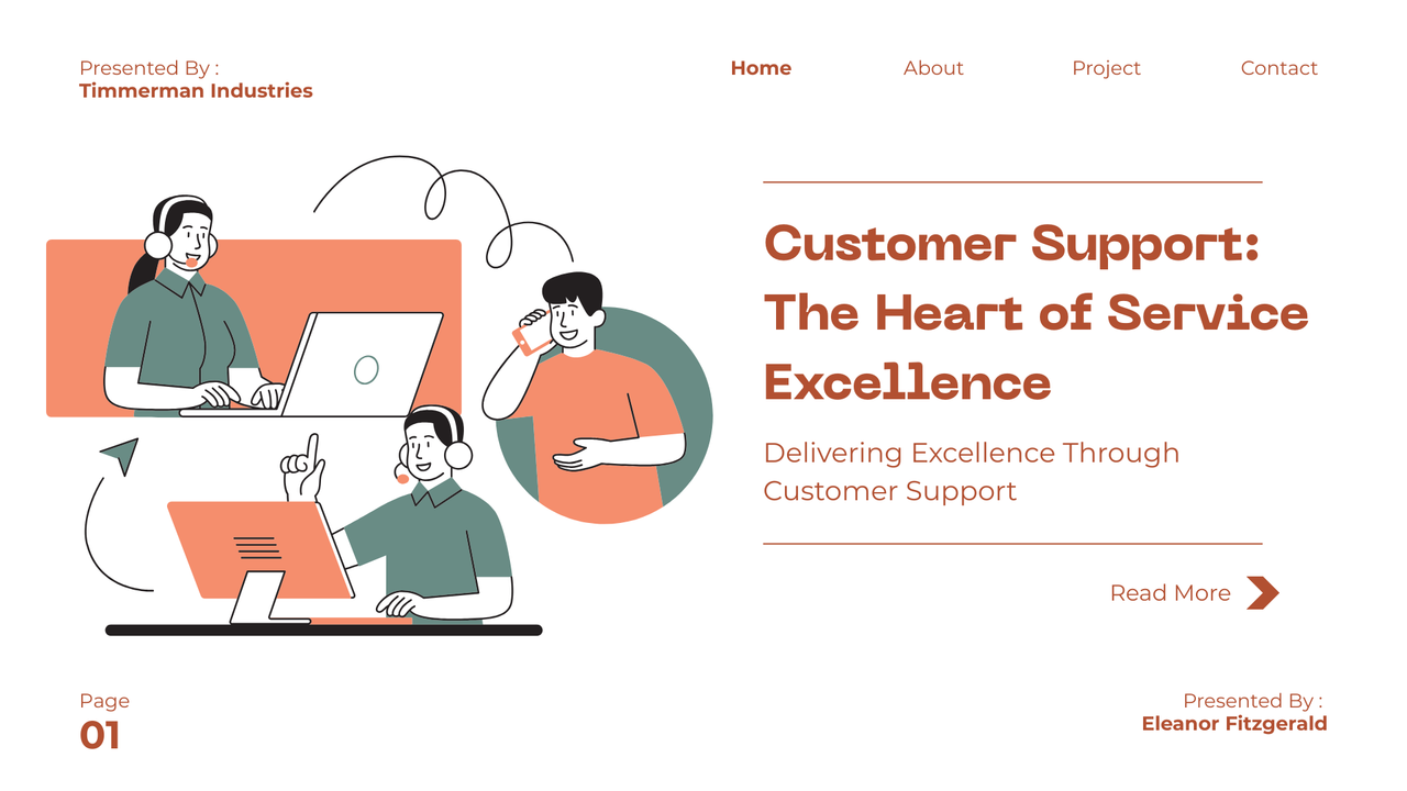 Red and Green Modern Customer Support Presentation