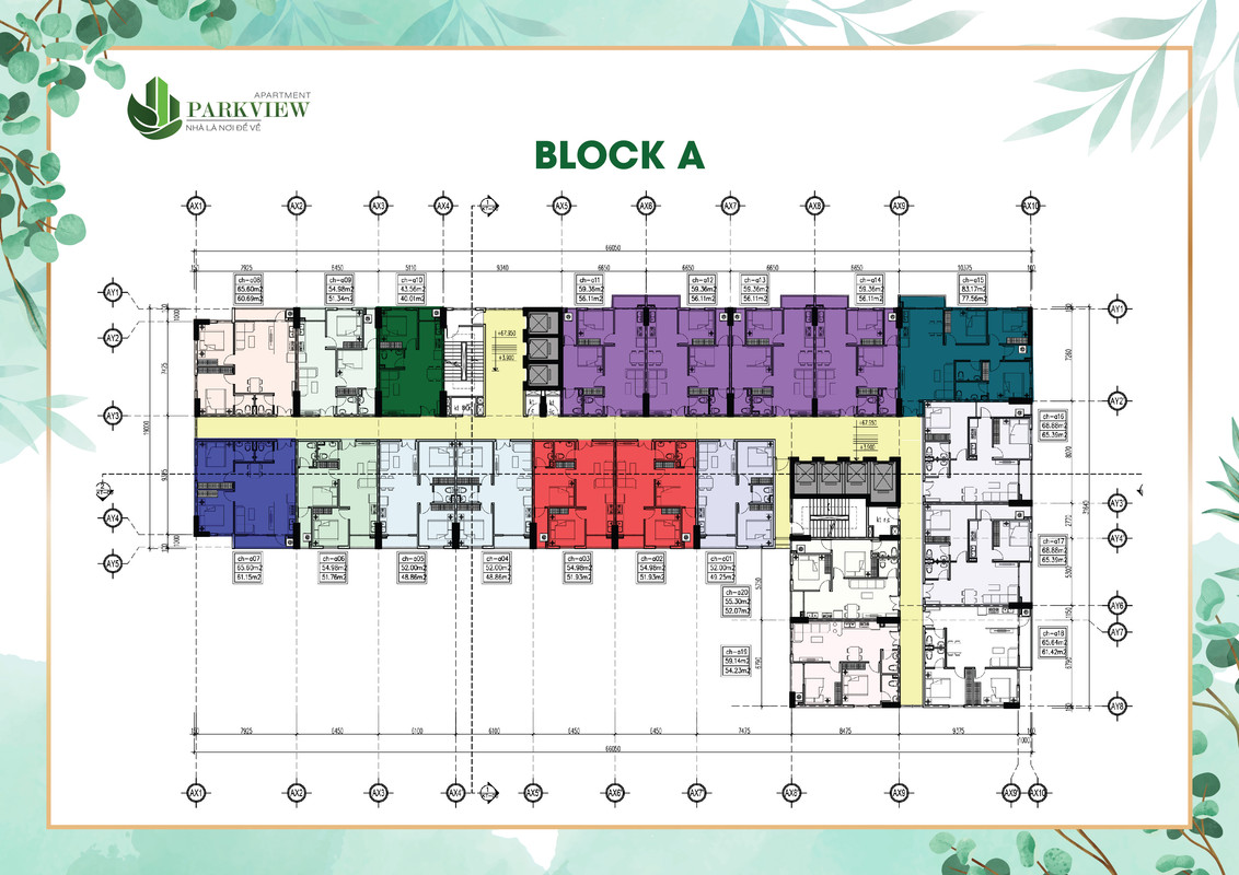 mặt bằng tháp parkview Premier