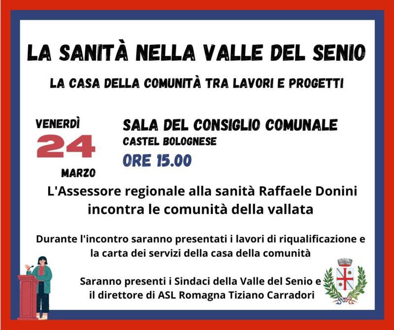 La sanità nella Valle del Senio: Venerdì 24 marzo incontro con l’Assessore regionale alla Saniutà Raffaele Donini La sanità nella Valle del Senio: Venerdì 24 marzo incontro con l’Assessore regionale alla Saniutà Raffaele Donini