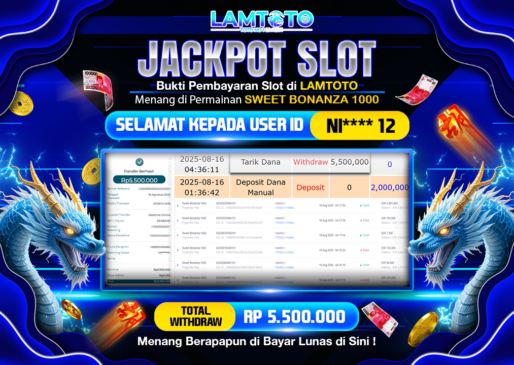 BUKTI JACKPOT LUNAS LAMTOTO