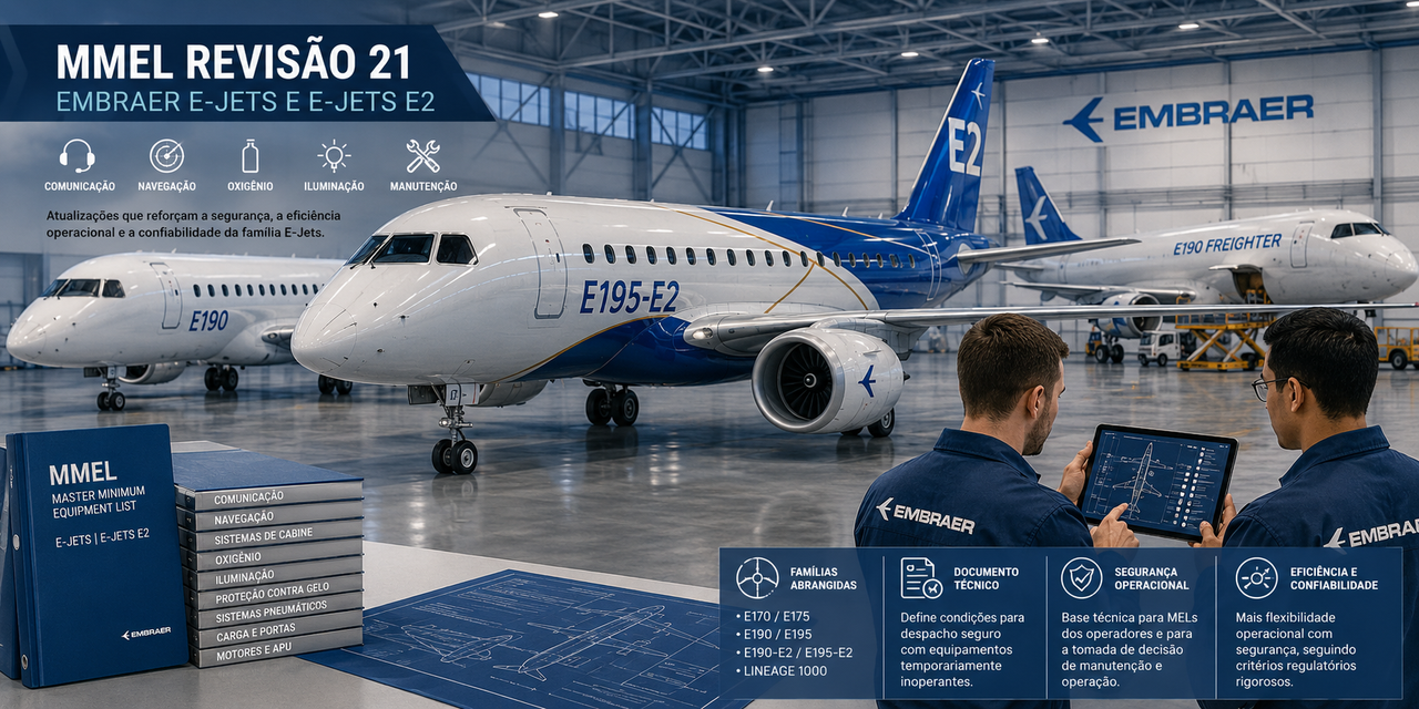 Embraer atualiza MMEL dos E-Jets com novos critérios para despacho e operação