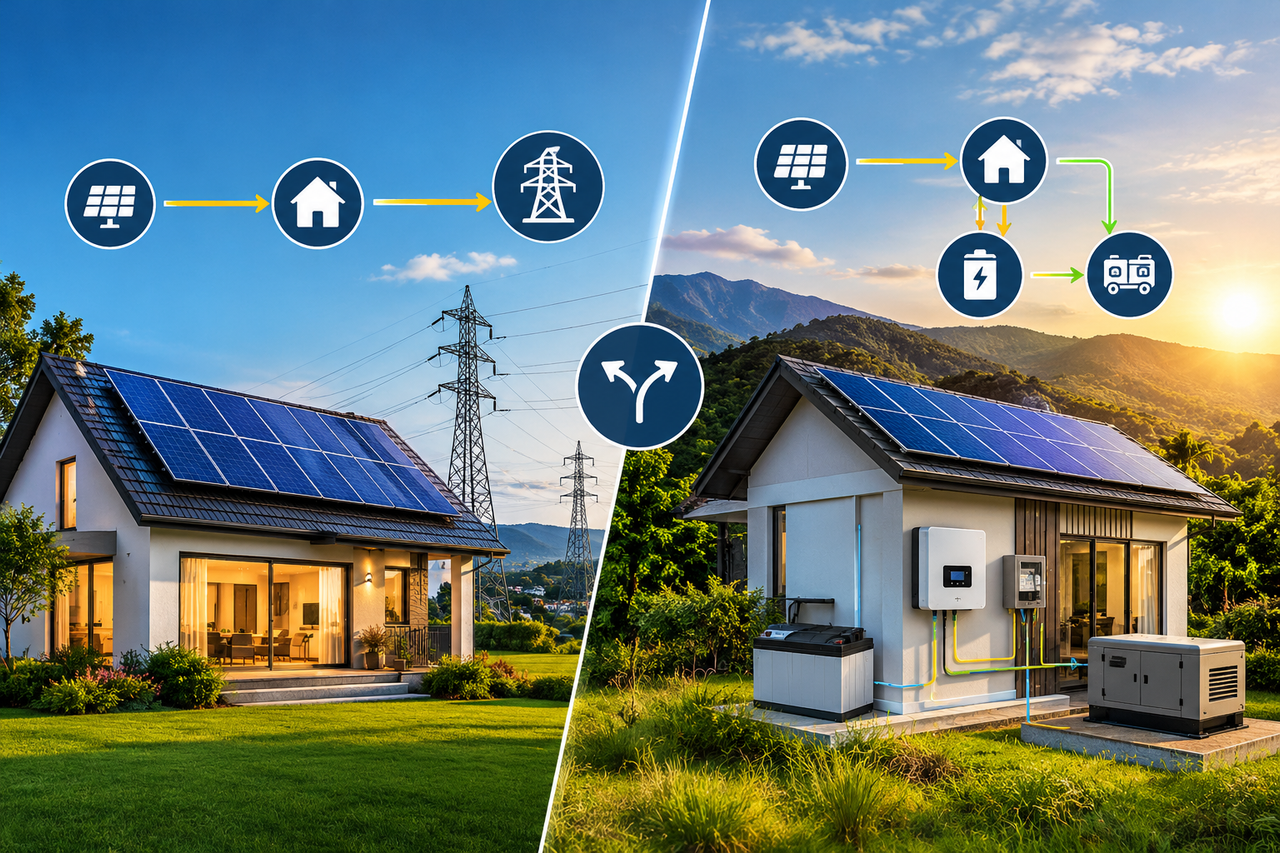 On-Grid vs Hybrid Solar System Architecture for Indian Homes