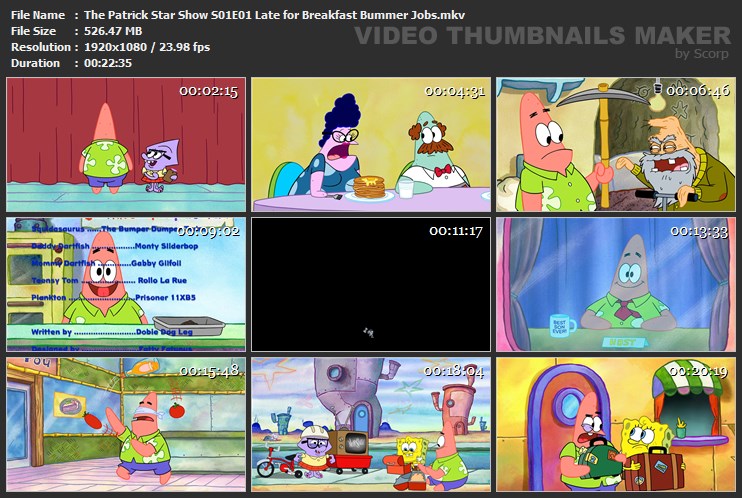 The Patrick Star Show S01E01 Late for Breakfast Bummer Jobs.mkv