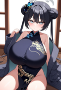 depth of field, 1girl, kisaki (blue archive), {{gigantic breasts}}, petite, blue s-3877239878