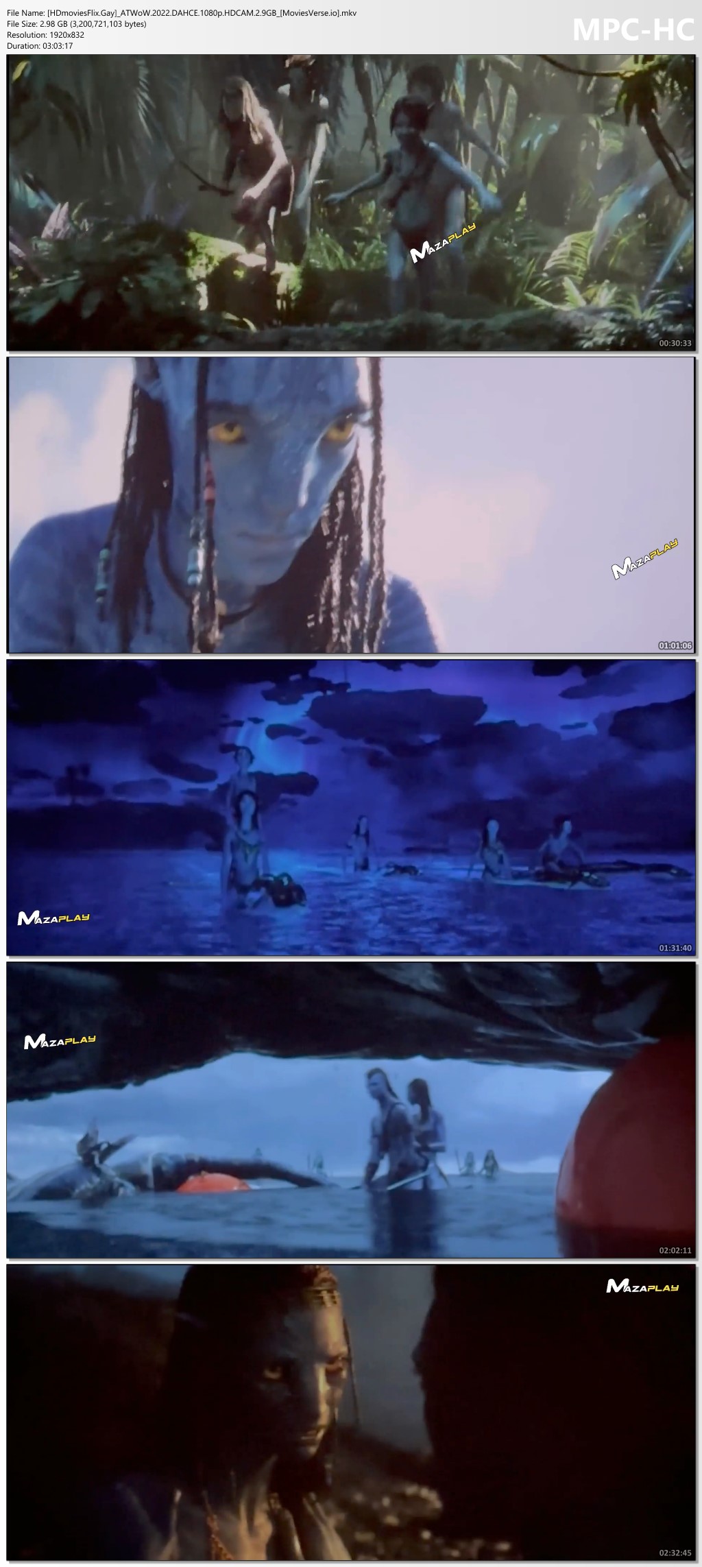 Download Avatar: The Way of Water (2022) Dual Audio [Hindi (Cleaned)-English] HDCAM || 1080p [2.9GB] || 720p [1.4GB] || 480p [600MB]