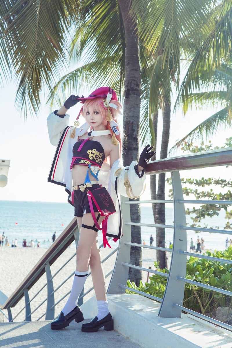 艾西Aiwest 原神烟绯花鸟与情Cosplay写真图集 烟绯角色高清图集 29P (176.4M)插图8