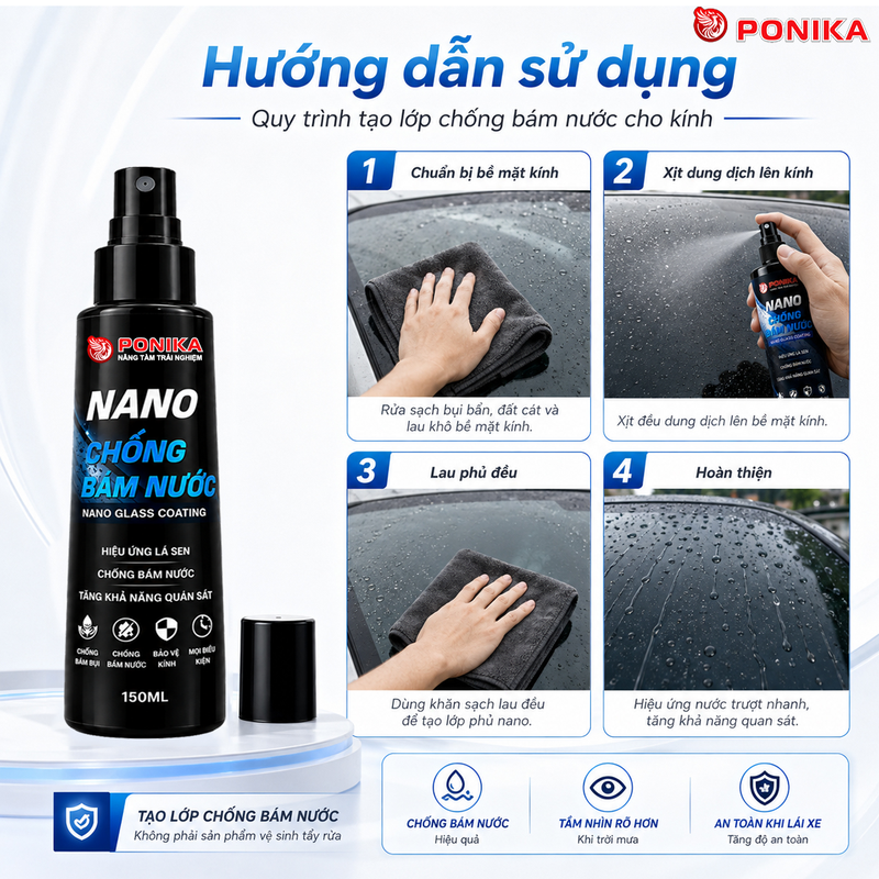 Hướng dẫn sử dụng Nano chống bám nước