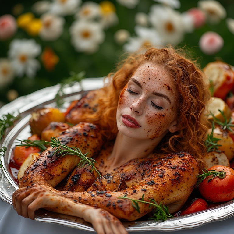 Garden wedding wom served Redhair 0 10