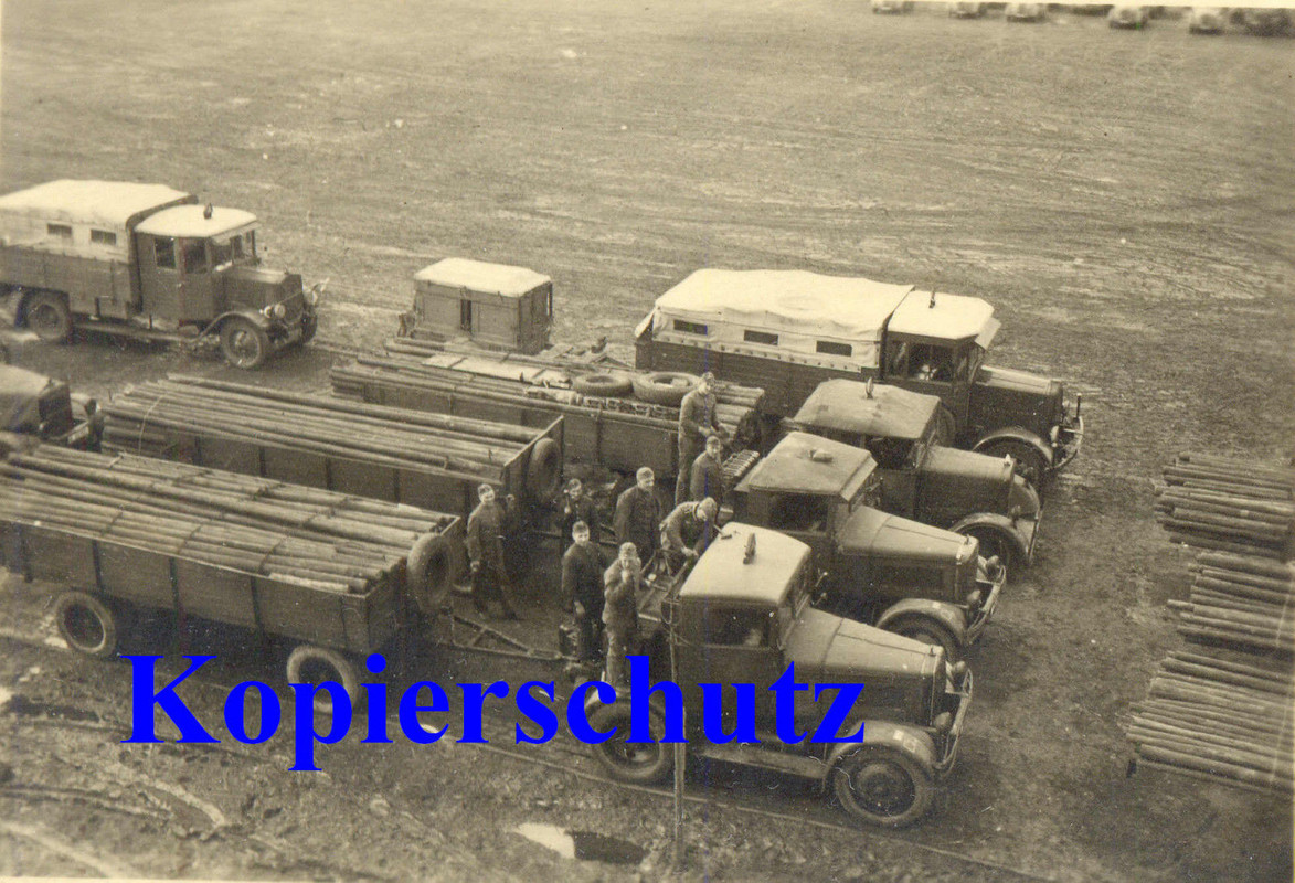 Zugmaschine Schlepper Hanomag S 55 Pioniere Anhä