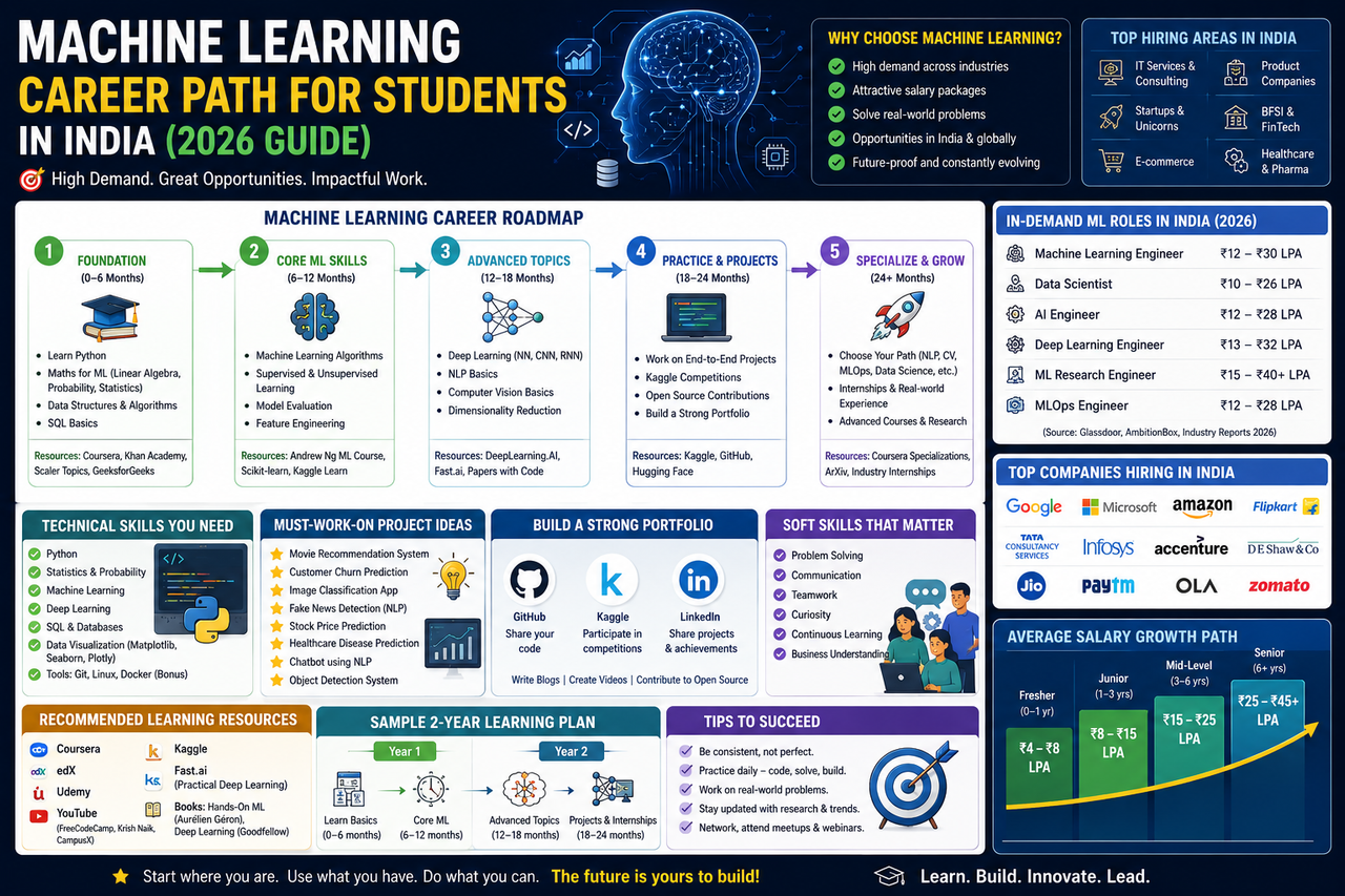 Machine Learning Career Path for Students in India (2026 Guide)