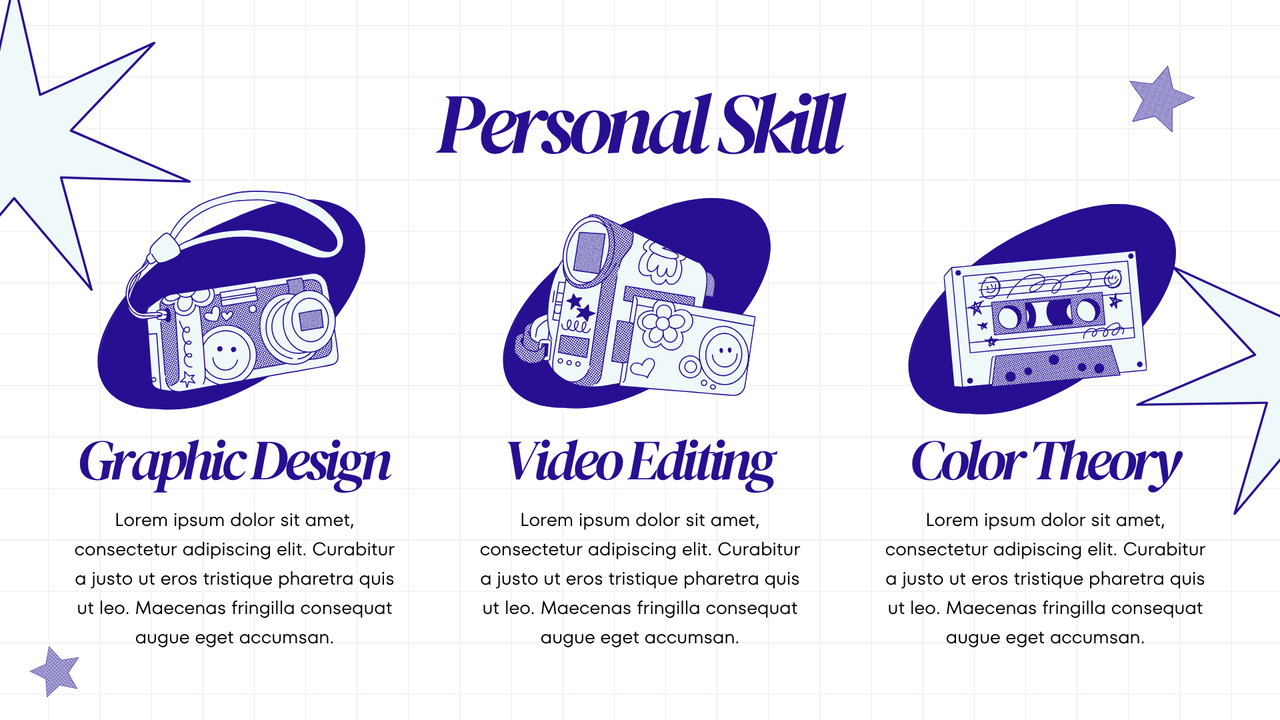 Dark Blue and White Illustrative Creative Portfolio Presentation