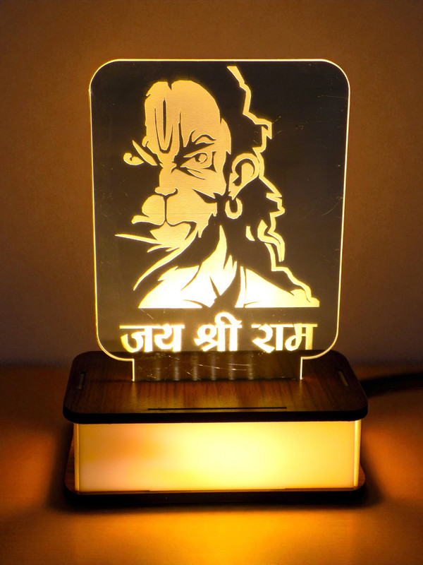 Spiritual LED Lamp with Wooden Base