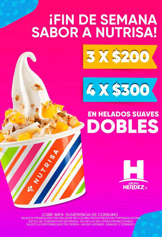 Nutrisa: Promoción helados suaves dobles