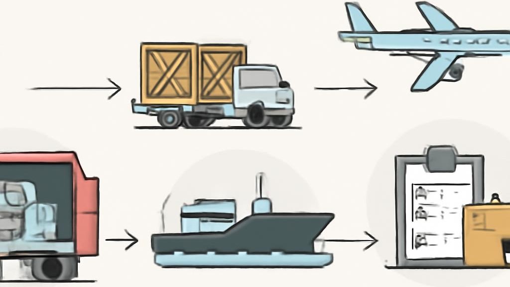 Схема этапов организации доставки промышленного оборудования из Китая