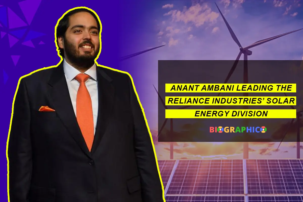 Anant Ambani leading Reliance Industries solar energy division