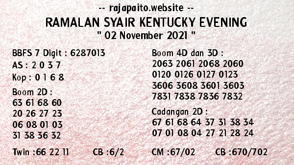 Prediksi Kentucky Evening 02.11-2021 – Hartap73