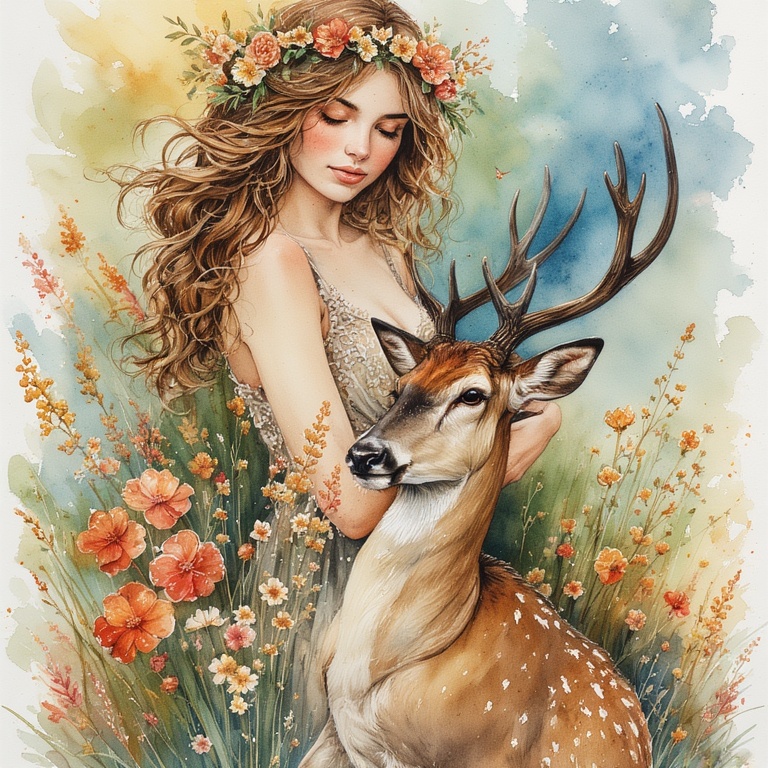 Goddess-Diana-with-a-Stag-wate-6