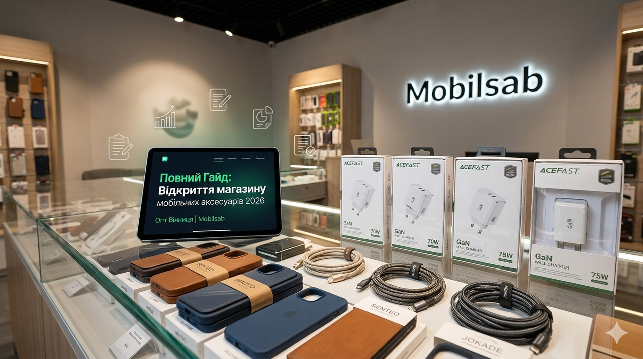 Як відкрити магазин мобільних аксесуарів у 2026 році — опт Вінниця Mobilsab