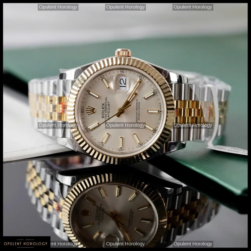 Rolex Datejust Men's Custom 18K Gold Plated Jubilee 41mm - Super Clone