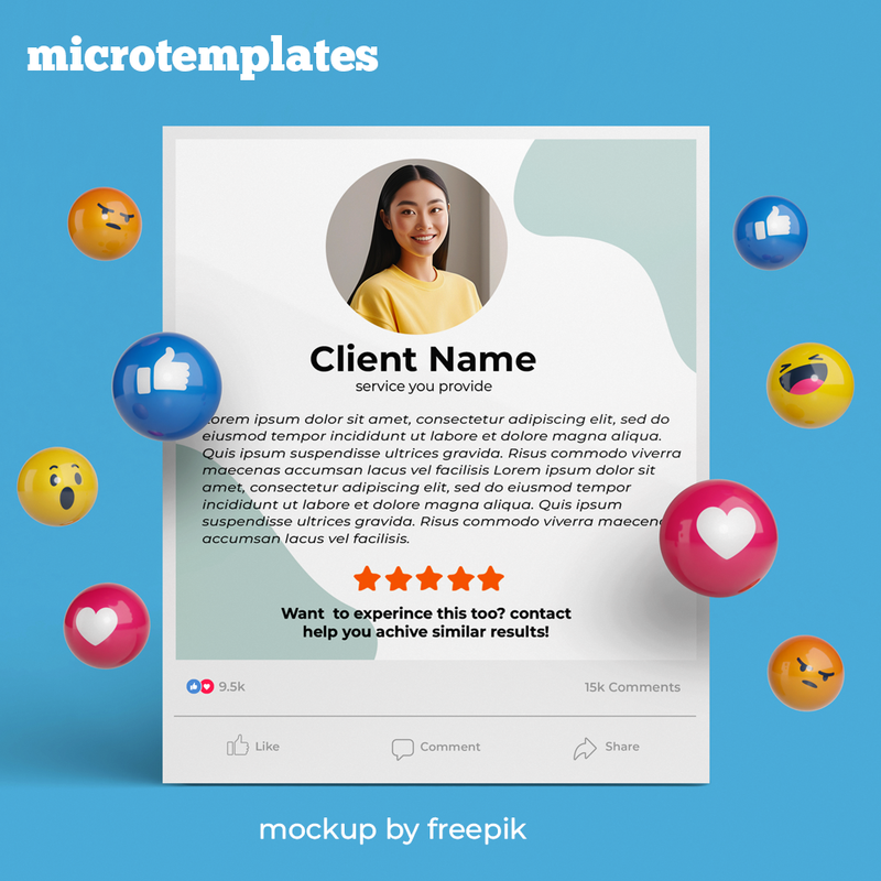 Free and Customizable client review post design