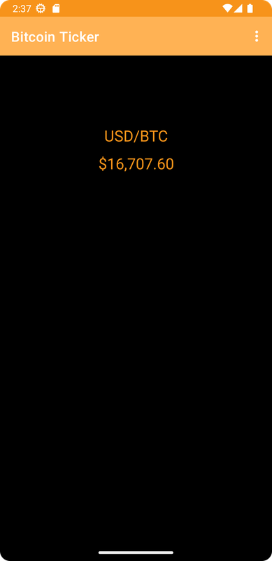 Bitcoin Ticker app screenshot