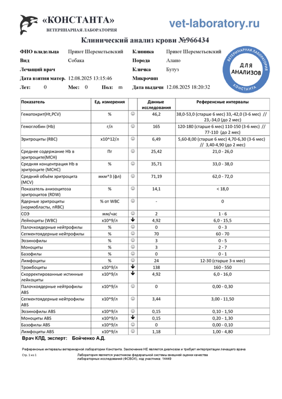 Клинический анализ крови (966434)