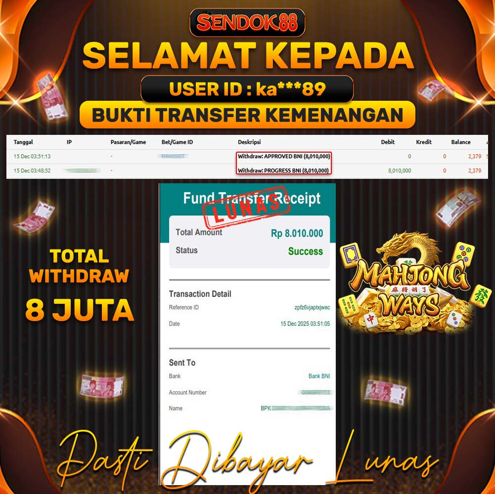 SENDOK88 JEPE! MAHJONG WAYS Rp 8.010.000,- LUNAS!