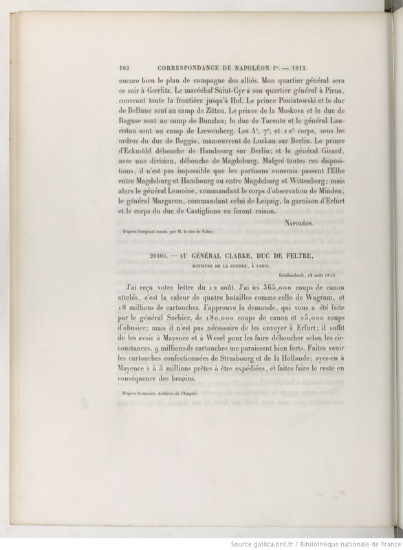 Письмо Наполеона Кларку от 18.08.1813