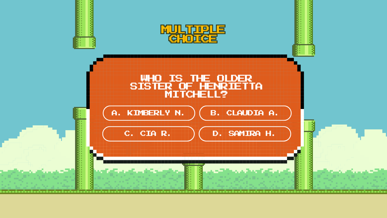 Blue Green Retro Pixel Playful Trivia Game Animated Quiz Presentation