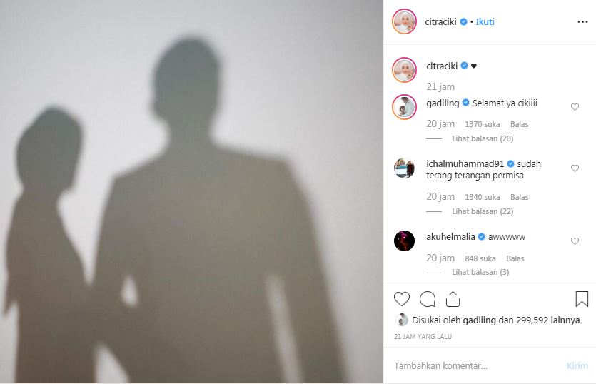 Gading Marten berikan ucapan selamat untuk Citra Kirana