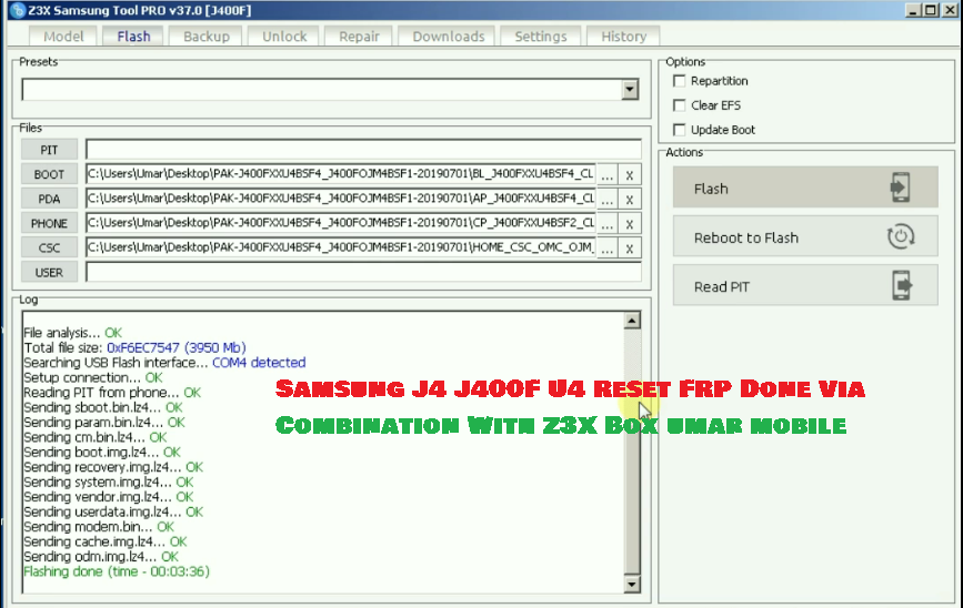 Samsung J4 J400f U4 Reset Frp Done Via Combination With Z3x Box Gsm Forum