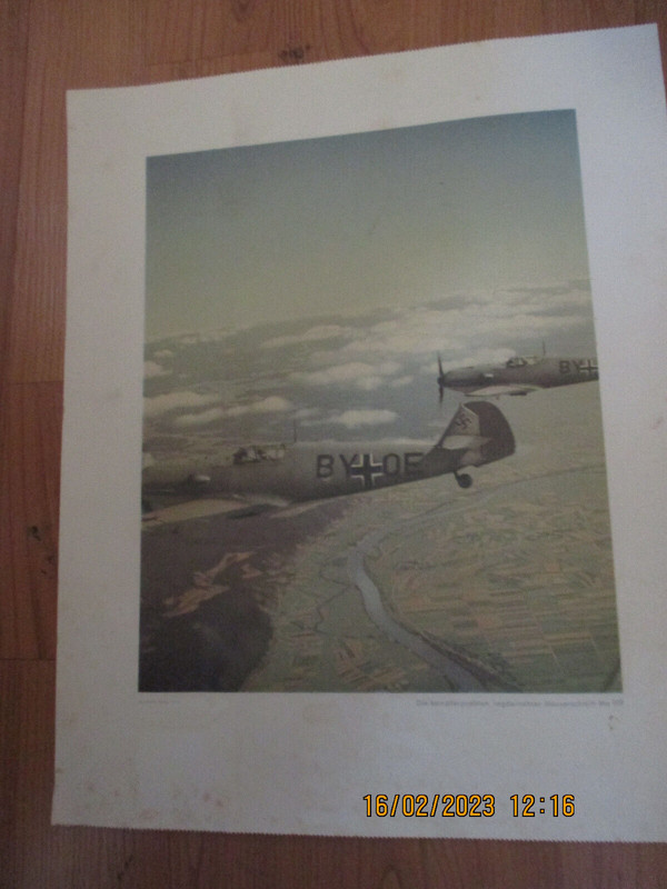 6 x Kunstdruck Flugzeug Messerschmitt ME 109- 34 x 28 cm (1)
