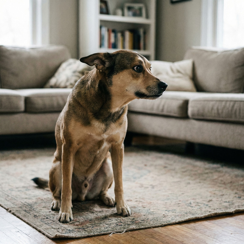 Dog showing clear stress signals