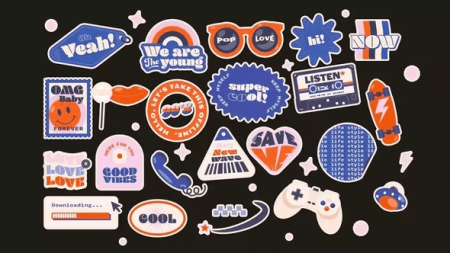 Videohive - Retro Y2K Stickers Looped Animation - 49411175