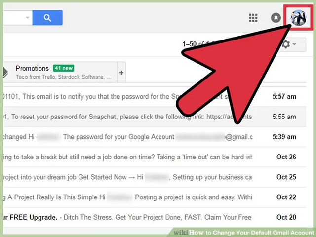 Change Your Default Gmail Account Step 1