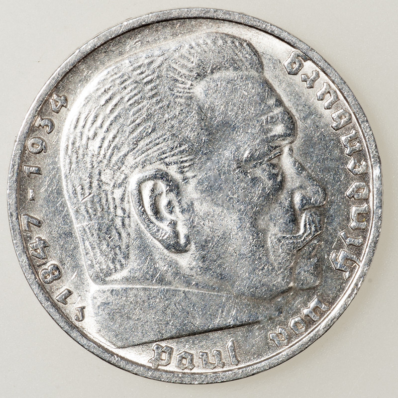 5 marcos Alemania 1938. Hindenburg. Dedicada TirantLoBlanc. PAS5697