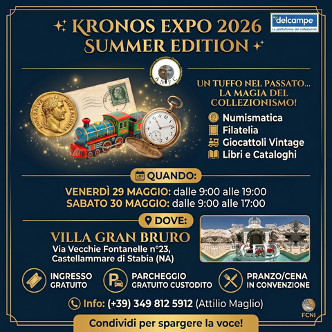 Kronos Expo Summer Edition: A Castellammare di Stabia l’eccellenza del collezionismo storico.
