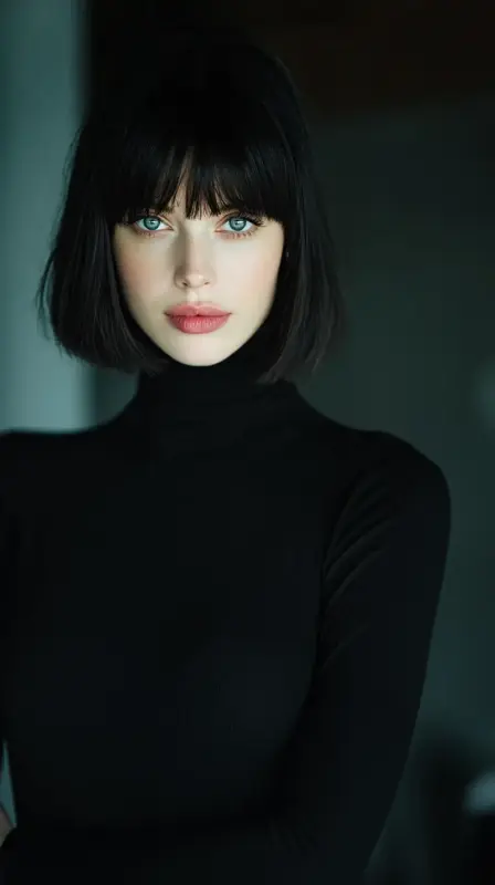 Daring Diva: Bold Bangs & Chic Bob Bliss - Bob Hairstyles for Fine Hair
