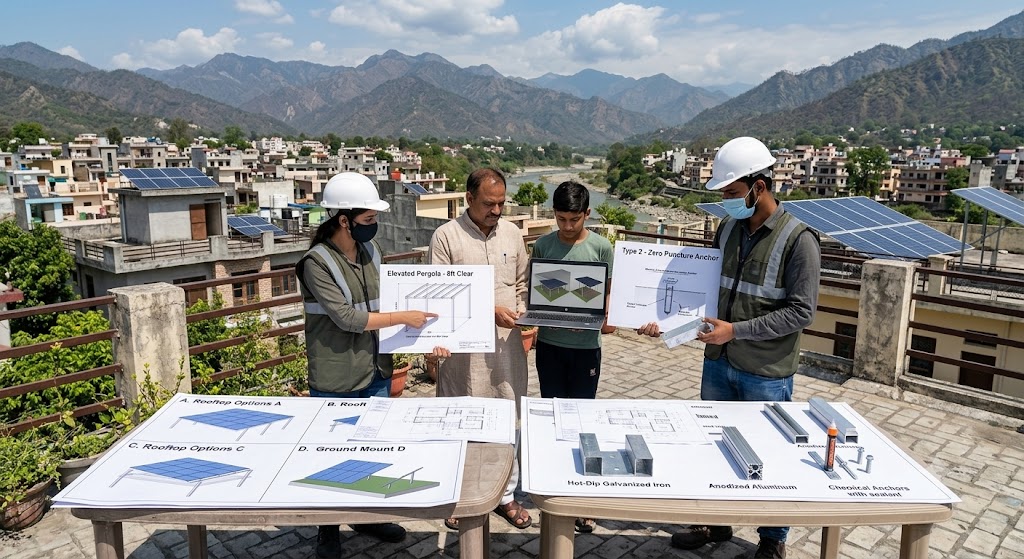 Elevated Solar Rooftop Structure in Kotdwar by Aditya Green Power