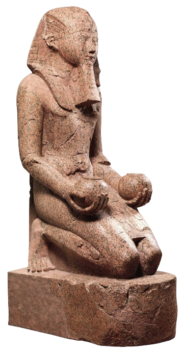 A photo of the piece being discussed in this passage: Large Kneeling Statue of Hatshepsut