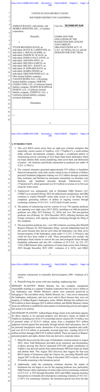 Tyler Davis RICO lawsuit and charges