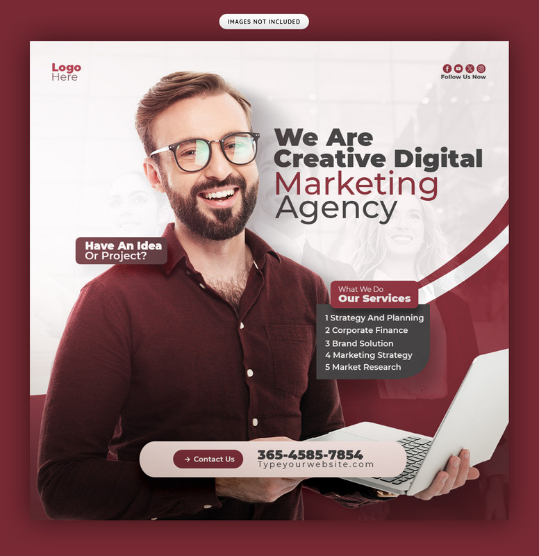 Digital marketing agency and corporate social media instagram post