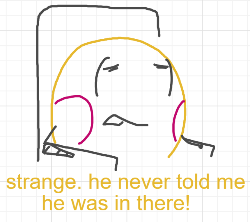 A panel from A Murder On The, episode six of the Board Boards object show by Furretwalk/WalkingFurret.