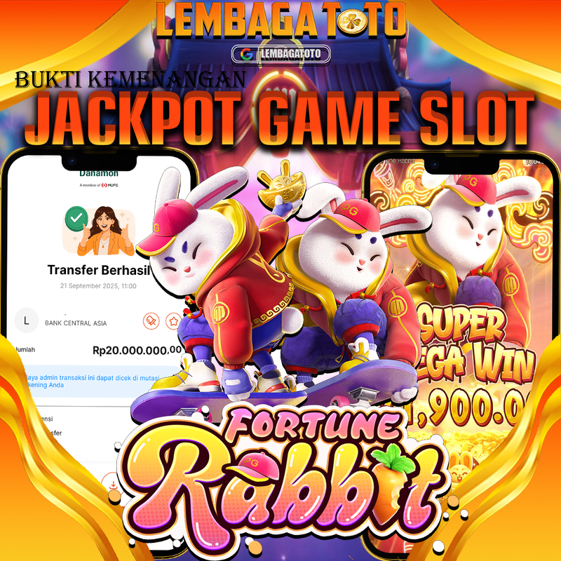 BUKTI JACKPOT 22 SEPTEMBER LEMBAGATOTO FORTUNE RABBIT  Rp.20.000.000,- LUNAS