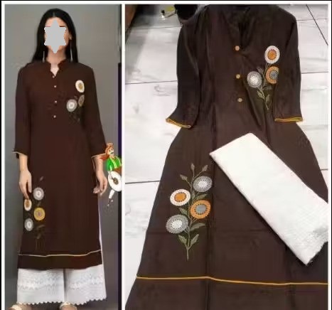 Women Rayon Black Palazzos Kurta Set Color 4 (KS180)