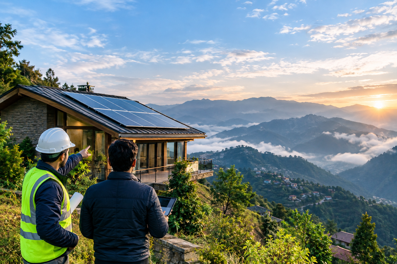 Rooftop Solar Installation in Mussoorie Mountain Terrain