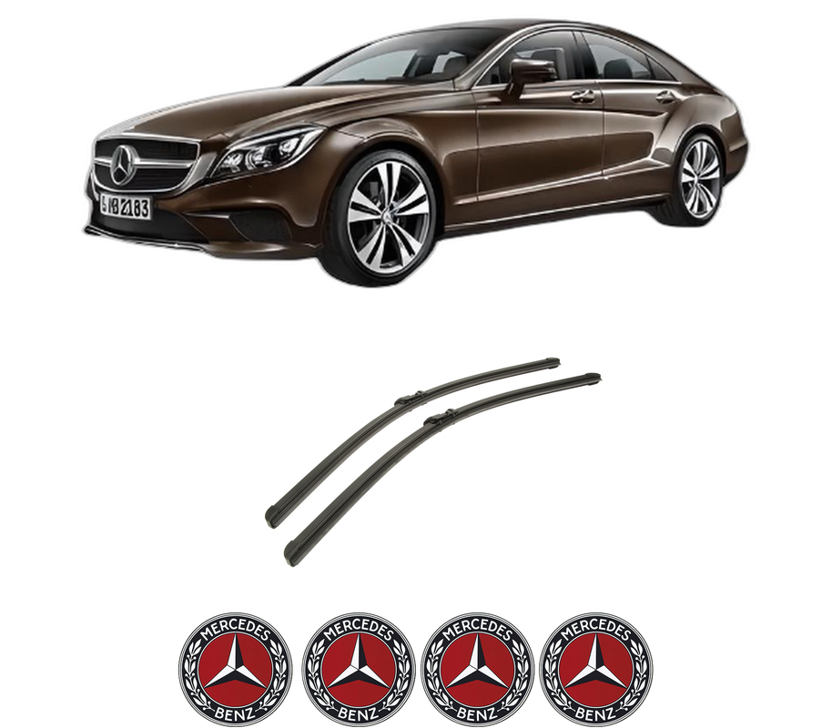 Set stergatoare auto MERCEDES-BENZ CLS (C218) din 2011-2017, pentru parbriz auto, 2 bucati, Bosch Aerotwin, din cauciuc siliconat rezistent, 4 Stickere Auto MERCEDES-BENZ