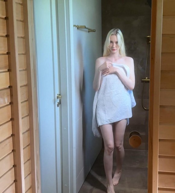 Hot Young Blonde Fucked And Creampied In Public Sauna 1