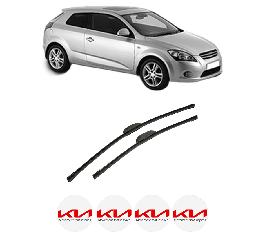 Set stergatoare auto KIA PRO CEE'D (ED) din 2008-2013, pentru parbriz auto, 2 bucati, Bosch Aerotwin Retrofit, din cauciuc siliconat rezistent, 4 Stickere Auto KIA
