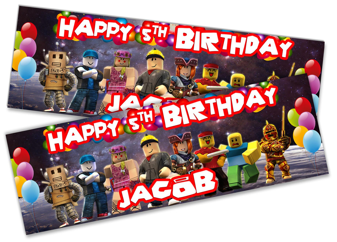 X2 Personalised Birthday Banner Roblox Children Kids Party Decoration Poster 21 Ebay - x2 personalised birthday banner roblox children kids party decoration poster 21 large 6ft x 2ft